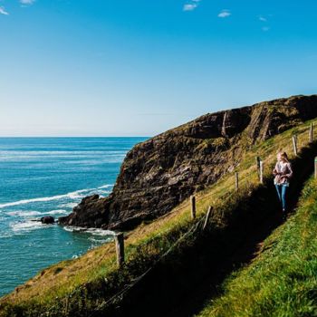 Coastal path along the cliffs in Ardmore
