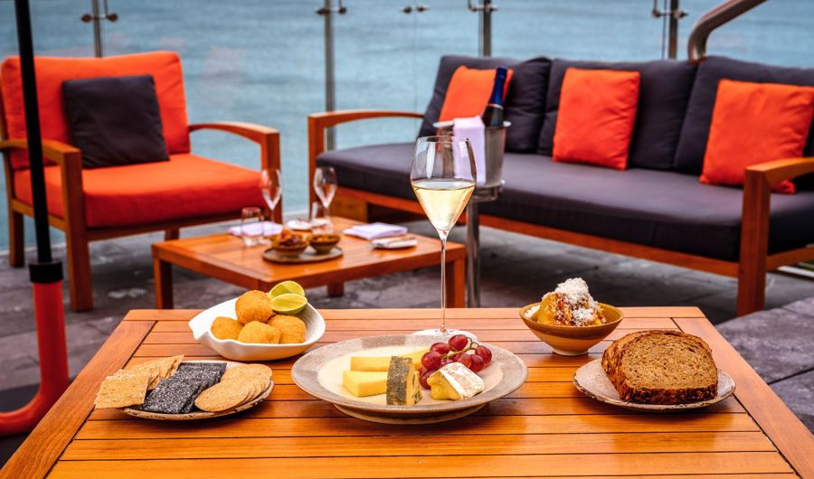 Sea-View Terrace Champagne and Snacks at Cliff House Hotel