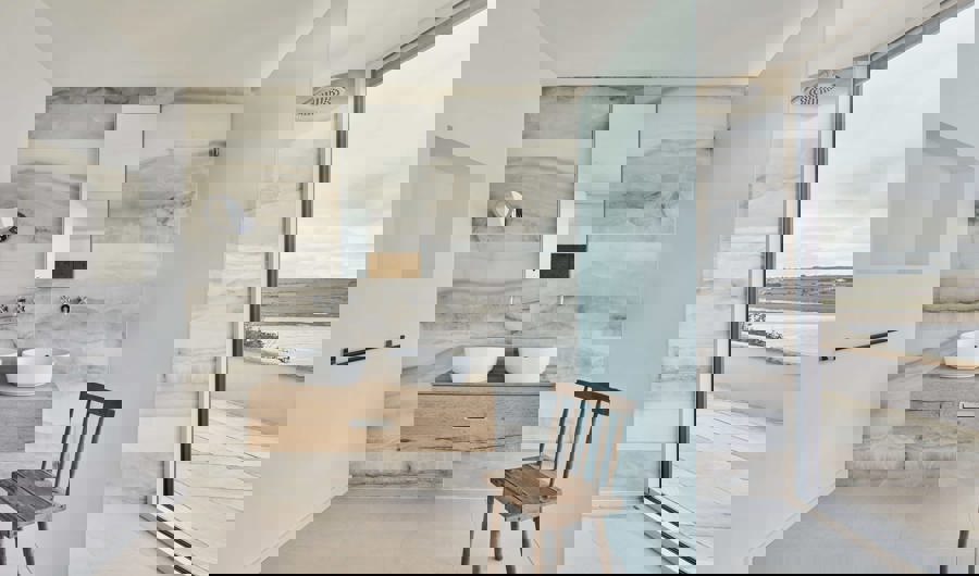 Double vanity bathroom at Cliff Beach House