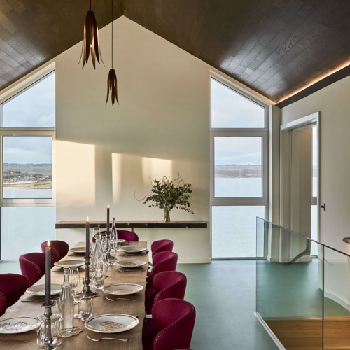 Sea-view dining room at Cliff Beach House