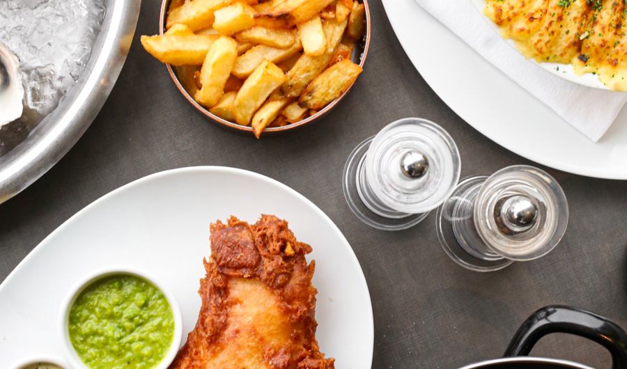 Seafood plates at House Restaurant, Cliff House Hotel