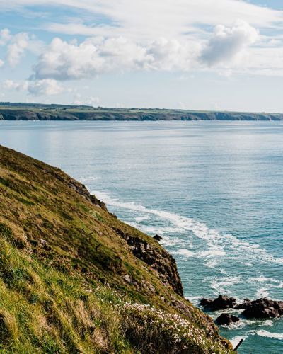 Sea view over the cliffs and coastline at Ardmore