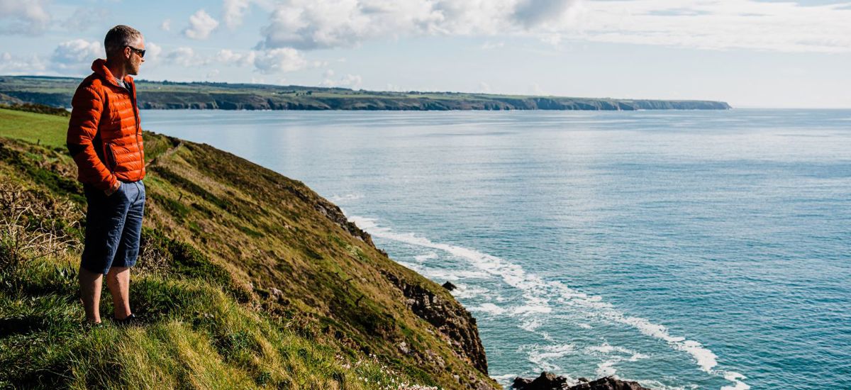 Sea view over the cliffs and coastline at Ardmore