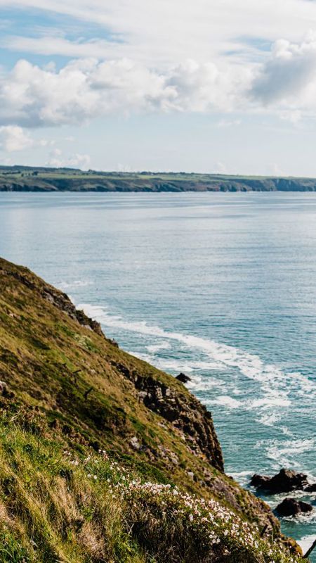 Sea view over the cliffs and coastline at Ardmore