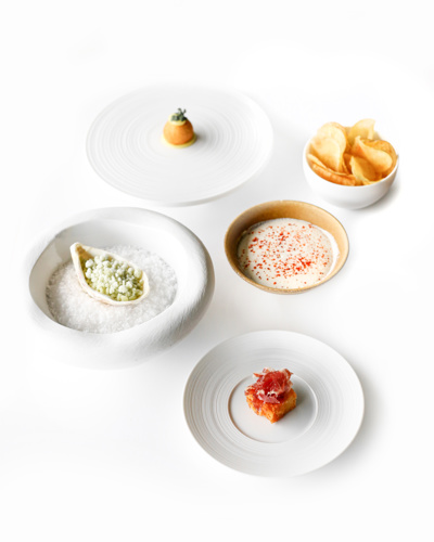 Michelin-star tasting dishes at House Restaurant, Cliff House Hotel