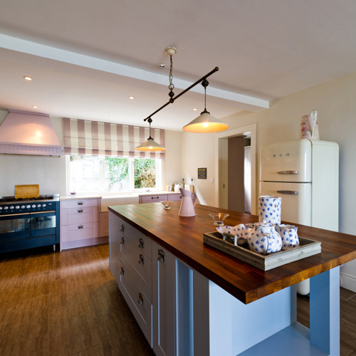 Kitchen island inside Cliff Cottage in Ardmore