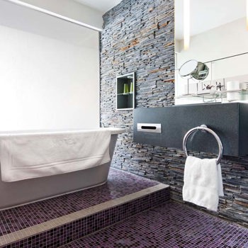 Bathroom Purple at Cliff House Hotel, Ardmore